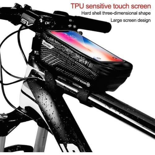 Hard Shell Rainproof Bicycle Bag Frame Front Top Tube Cycling Bag Touch Screen Phone Case MTB Bike Accessories