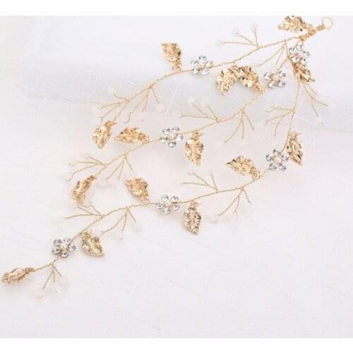 Gold Color Leaves Bridal Hair Combs Ornaments Fashion Hairwear Wedding Hair Accessories for Hair Women Girl Headpiece Headdress