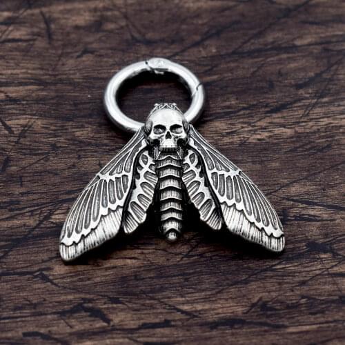 1pcs dead head skull moth keychain