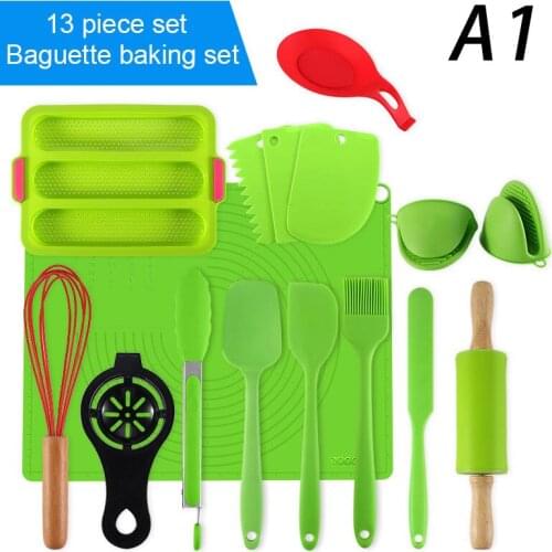 13pcs Silicone Baking Set Macaron Cake Bread Shaping Template High Temperature Resistant And Easy To Clean Baking Tools