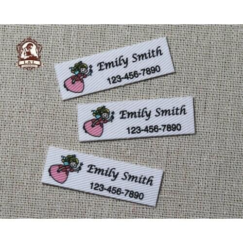 152 pieces Personalized name Labels for child Custom logo labels, iron on label, Custom Clothing tags, Organic Cotton Labels
