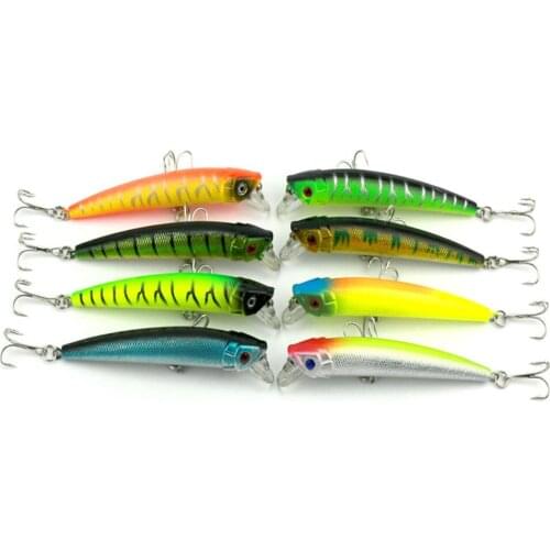 16pcs Hard Plastic Minnow Fishing Lure 9.5cm 7.3g Artificial Swim Bait Laser Pencil Lure Fishing Tackle With 6# Hooks (MI019)