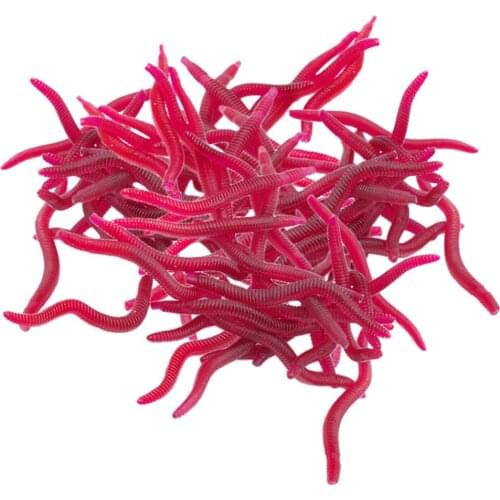 200x Earthworm Soft Fishing Lure Bait False Worm Fishing Lure Baits