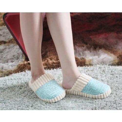 2020 Autumn Winter Warm Non-Slip Slipper Men Women Cotton-padded Home Slippers Rubber Sole Sewing Indoor Soft Plush Shoes