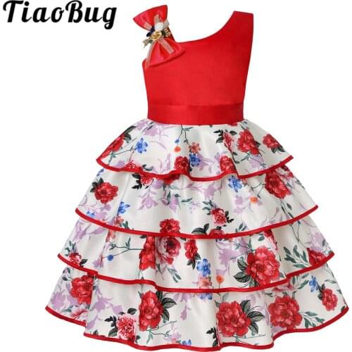 2021 filles robes Summer Girls Dress Flower Girl Dresses Holy Communion Formal Pageant Ruffles Tutu Dress Wedding Girl Clothes