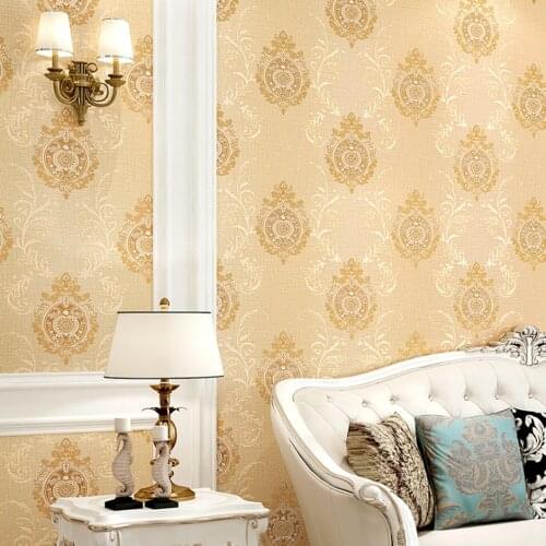 Q QIHANG 3D European Style Damascus Bar Restaurant Cafe Bedroom TV Background PVC Wallpaper Roll 5.3m2