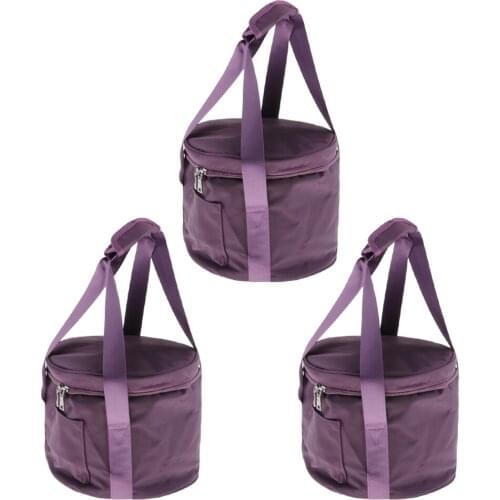 3x Zipper Padded Carry Case Bag Oxford Cloth Carrier for 12inch Crystal Singing Bowl Replacement Parts