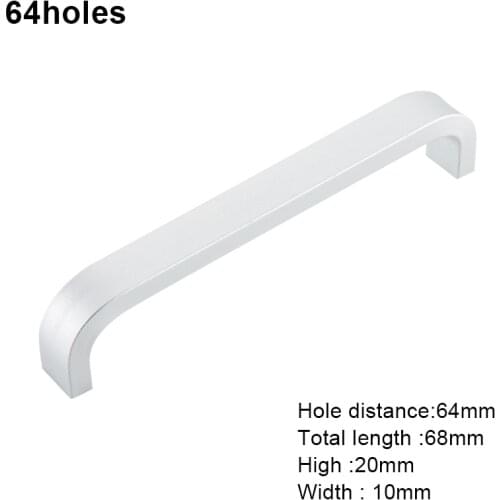 Aluminum Long Knob Cabinet Furniture Door Handles Knobs Bedroom Closet Dresser Kitchen Drawer Pulls DIN889