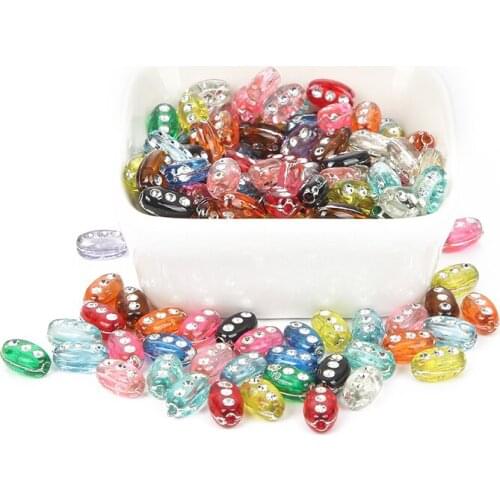 200Pcs Clear Oval Rhinestone Acrylic Beads For Jewellery Marking Loose Spacer Beads Bracelet Necklace Charm Jewelry Finding