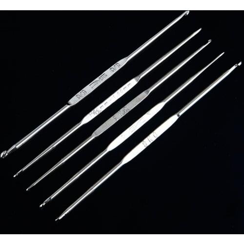 50pcs Double End Titanium Alloy Extra Fine Crochet Hook Knitting Needles Sweater Weave Tools for Crochet Lovers DIY Craft