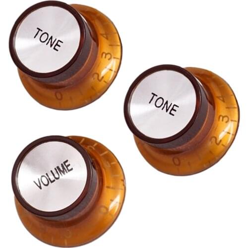 Electric Guitar Bass 1 Volume 2 Tone Control Knob Button Coffee for Stratocaster ST Accessory