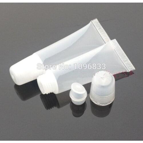 10ML Lip Gloss lipstick Tube Bottle Clear Cosmetic Medical Gel Cream Refill empty Plastic Squeezable Packing bottle 100pc/Lot