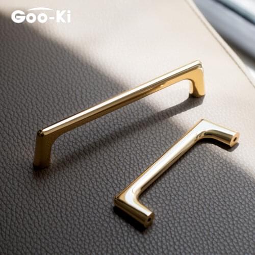 Goo-Ki Glam Bright Gold Bar Pull Cabinet Knobs Kitchen Door Handles Cupboard Door Handle Appliance Pull for Furniture Hardware