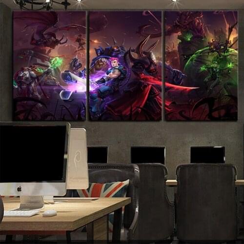 3pcs Heroes of the Storm Game Poster Art Wall Decor Paintings