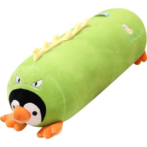 New 60-130 CM Cartoon Large Size Penguin Plush Toys Stuffed Lovely Animal Turn to Dinosaur Bear Pillow for Children Girl Gift