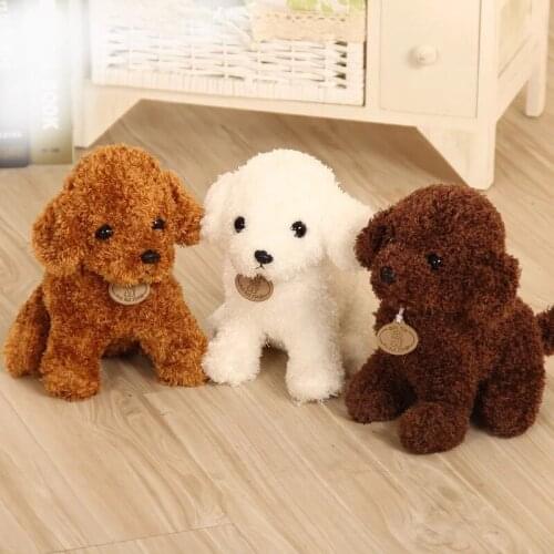 Simulation Teddy Dog Poodle Plush Toys Cute Animal Suffed Doll for Christmas Gift