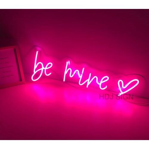 Custom Flex Led Cool Light 12V BE MINE Acrylic Neon Sign Home Room Decoration Ins Party Wedding