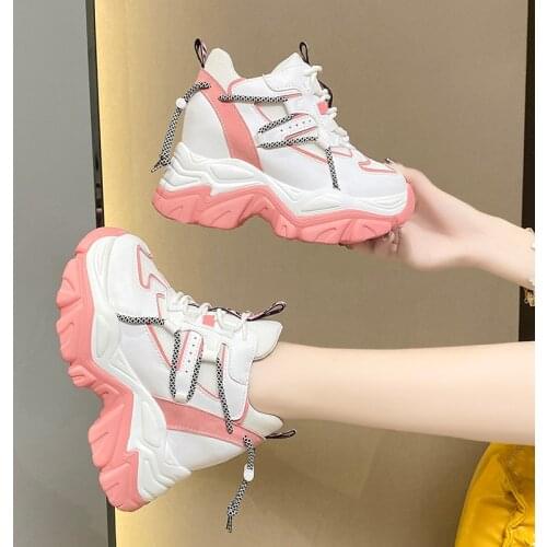 Trendy Brand Sneakers Womens Vulcanized Shoes Platform Shoes Designer Fashion Wedge Sneakers Women Casual Height Increase Shoe
