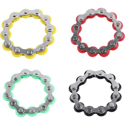 Metal Bicycle Chain Toy Decompression Toy Fidget Twisting Bulk Anxiety Relief Spinner Simple Dimple for Special Needs