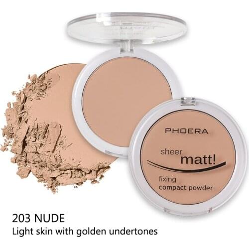 PHOERA Face Pressed Mineral Powder 8 Color Foundations Oil-control Brighten Blemish Concealer Powder Cosmetics Maquiagem TSLM1