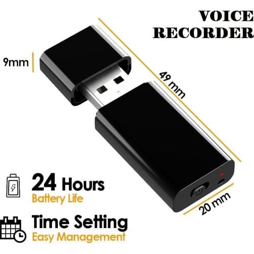 HNSAT Mini USB audio recorder voice activation recording one-button recording support 4GB-64GB TF card