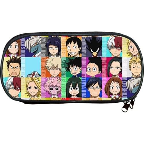 My Hero Academia Pencil Case Children Cartoon Zipper Stationery Bag Boys Girls Gift Students Anime Pencil Box Kids Gift