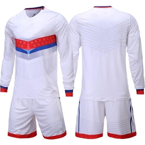 2019 New Mens Football Uniforms Set Long Sleeve Flexible And Quick Dry 100% Polyester Soccer Set Jersey Sport Wear