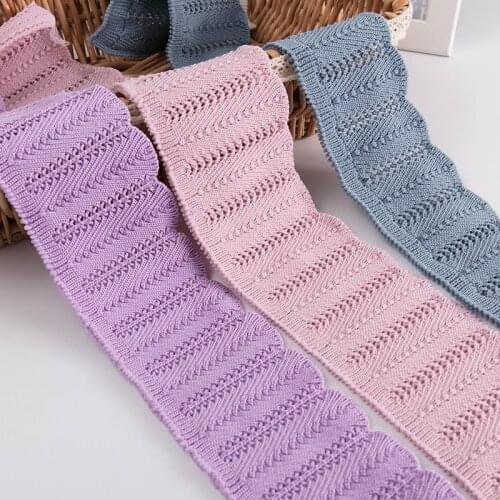 Winter Stringy Selvedge Cuff Fabric Polyester Knit Spandex Collar Fabric For Girls Sweater Clothing Accessories KA18