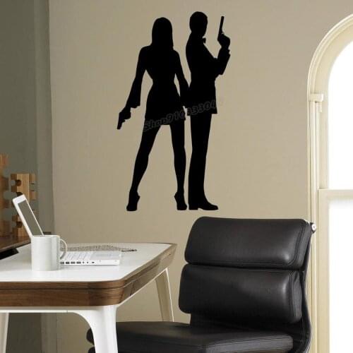 Secret Agent Wall Decal Secret Agent silhouette Vinyl Wall Sticker for Home Decoration Ideas Room Interior Decor Wallpaper B496