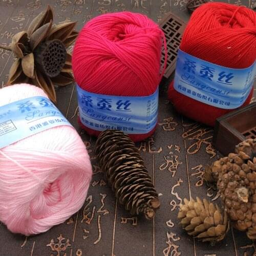 Sale 50g/Ball Silk Bamboo Yarn Thread For Hand Knitting Crochet Wearing In The Spring And Autumn Baby Coat Tank Top