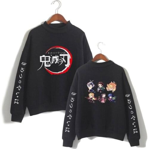 New Demon Slayer Mens And Womens High Collar Sweatshirt Hoodies