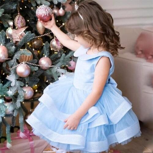Custom Infant Baby Girls Flower Dresses Christening Gowns Kids Clothes Princess tutu Birthday Dress