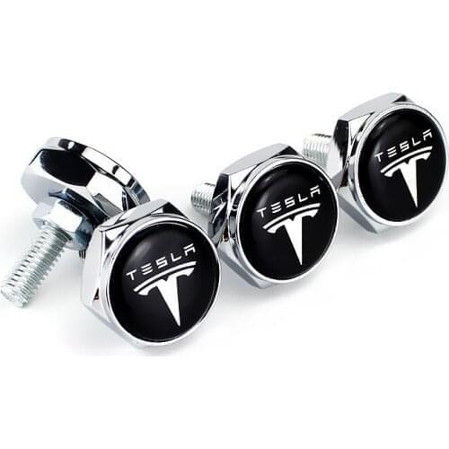 Applicable to Tesla license plate anti-theft fastening screw license plate holder fixing buckle refitting license plate screw
