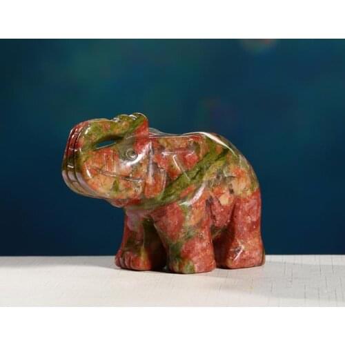 Sell gem handicraft article 2 inches elephant natural stone place piece souvenir manufacturer direct sale