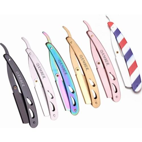 14*2cm 1 Pcs Body Razors Professional Barber Edge Steel Folding Shaving Knife Hair Removal Tools Shaving Razor + Blade 6102