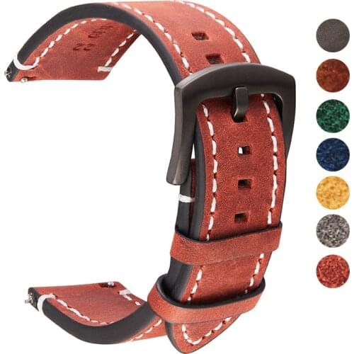 Quick Release Straps Genuine Leather Watchbands with Stainless Steel Buckle 18mm 20mm 22mm 24mm Strap Watch Accessories