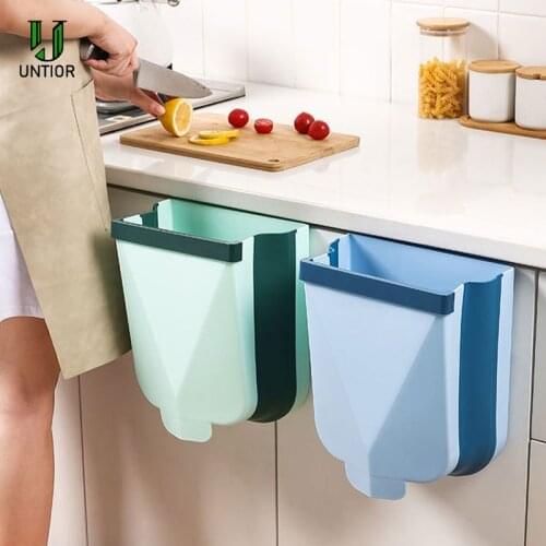 Folding Waste Bins Kitchen Garbage Bin Foldable Car Trash Can Wall Mounted Trash can for Bathroom Toilet Waste Storage Bucket
