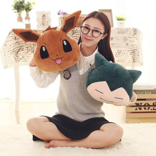 TAKARA TOMY Pokemon Peripheral Plush Jigglypuff Chikorita Psyduck Eevee Kawaii Warm Hand Pillow Kids Present Toys