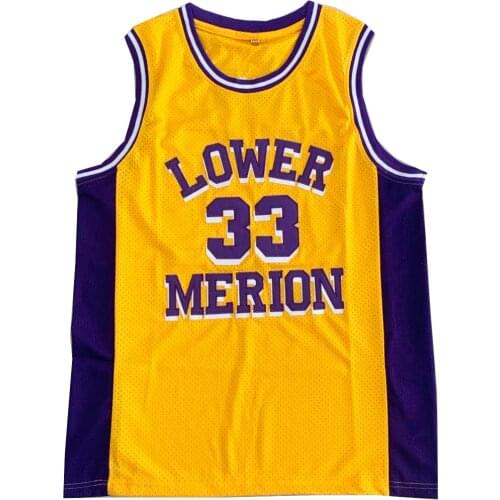 Bg Basketball Jerseys Lower Merion High School 33 Jersey Embroidery Sewing Outdoor Sportswear Hip-hop Movie Jersey Yellow 1996