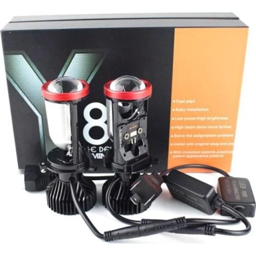 Turbo Fan Y8 H4 LED Headlights Car H4 Mini Projector Lens 6000K Super Bright 30000LM High Low Beam Auto LED Lights 12V Y6