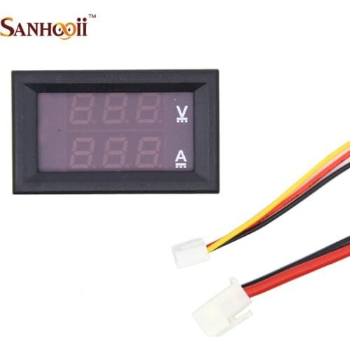 High Precision DC100V 0-10A Red&Blue LED Digital Voltmeter Voltage Current Tester Electrical tools