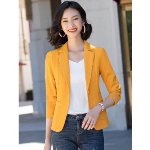 Women Short Blazer womens long-sleeved slim-fitting Top