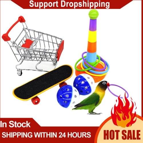 1 Set Gnaw Training Toy Set Interactive Parrot Appliance Set Funny Bird Activity Toy Set Parrot Playing Toy Set (Random Color)