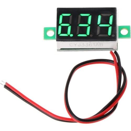 1Pcs 0.36 two-wire DC 2.50 to 32.0V LCD Digital Voltmeter Voltimetro Red LED Amp Volt Meter Gauge Voltage Meter