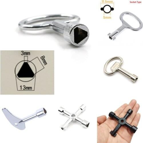 1Pc Universal Key Multifunction Wrench Metro Trains Key Lock Elevator Door Key Electric Cabinet Keys