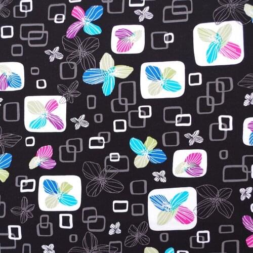 1 yard Cotton Fabric for sewing pathwork, dress, cloth, bedding - Plaid and Clover (width=145cm)