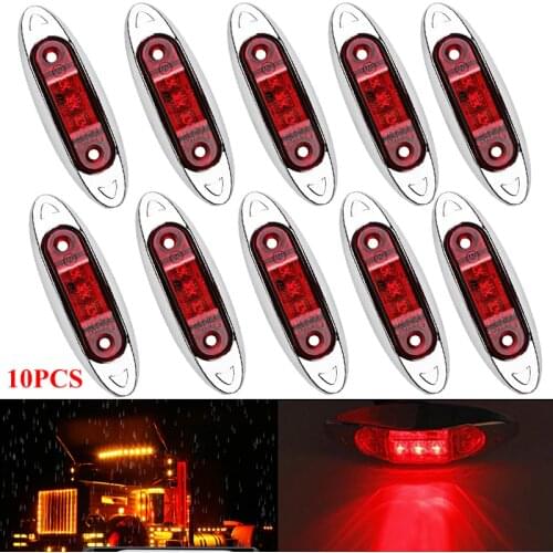 10PCS Car 12V 24V LED Side Marker Light Clearance Lamp Truck Van Trailer Red Warning Light Truck Accessories