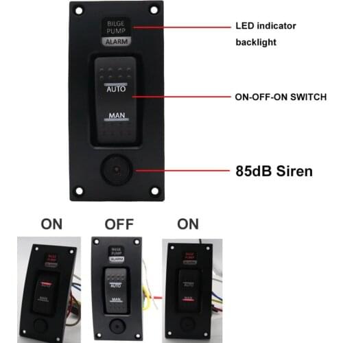 3- Control Panel LED on Off on Bilge Pump Control Panel for Marine Boat