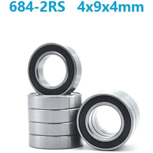 500pcs/lot 684RS 684-2RS 684 RS 2RS ball bearing 4x9x4 mm deep groove ball bearings Miniature Mini bearing 4*9*4mm