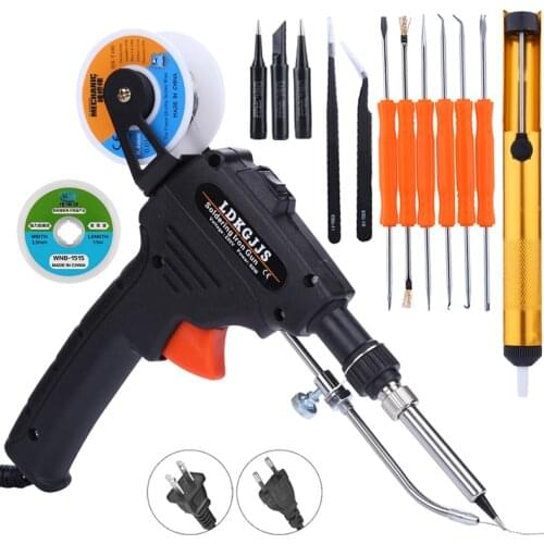 60W EU/US Electric Soldering Iron Set Internal Heating Gun 110V/220V Hand-held Automatically Send Tin Welding Rework Repair Tool